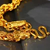 Hip Hop Mens Necklace 24k Yellow Gold Filled Dragon Design Chain Necklace 22in