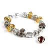 Bracelets à breloques en cristal de Style d'été bracelets plaqué argent bracelet de chaîne de perles authentiques européennes pour les femmes bijoux à bricoler soi-même originaux