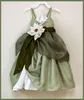 Army Green Spaghetti Flower Girl Dresses For Wedding 2017 Handmade Flower Ruffles Beaded Girls Pageant Gowns Custom Made Kids Form2093