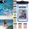 Vattentät Väska Fodral Fodral för iphone 6s Plus Samsung S6 S7 Edge Mobiltelefon Vattentät mobiltelefon Undervattenspåsar Torrväskor med snörning