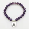 SN1140 Fashion Women's Armband Amethyst Green Aventurine Rose Quartz Mala Armband Lotus Ohm Buddha Armband 243e