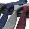 Stripe Neck tie 4 Colors 6*145cm Cotton & Linen and cashmere leisure necktie Occupational for Father's Day Men's business tie Christmas Gift