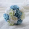 Mazzi di nozze artificiali 16 cm * 28 cm Mazzi di damigella d'onore di alta qualità Rose arancioni con fiori per le spose Bellissimo bouquet da sposa