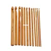 12pcs/set Sweater knitting Circular Bamboo Handle Crochet Hooks Smooth Weave Craft Needle 12 Size