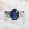 925 prata esterlina para mulheres anéis azul escuro Cúbico zirconia Favorito S-3706 SZ#6 7 8 9 RAVE REVISÕES NOBRES NOBROS ARVIVALS244N