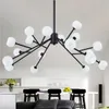 Lustres modernes led suspension en verre plafonnier intérieur lumières avec 18 abat-jour en verre blanc éclairage suspendu industriel