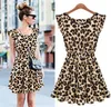 Vendita limitata! L'estate delle nuove Ladie veste il mini Sundress casuale surdimensionato della stampa del leopardo del O-Collo di trasporto Modo caldo di vendita di personalità sexy libera