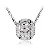 Mode kvinnor silverpläterad lycka till önskar pärlor hängsmycke kedja halsband smycken # r571