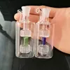 Rauchpfeifen Shisha Bong Glas Rig Öl Wasser Bongs Mini 2-Rad kleiner quadratischer Topf (1)