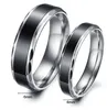 Black Couples Rings Titanium Steel Korean Style High Quality Fashion Jewelry Wedding Party Lover Gift New Cool