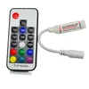 LED RGB Controller DC5V-24V 12A 17Kkey Mini RF Trådlös fjärrdämpare för 5050 3528 RGB Flexibel Strip Light