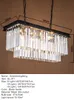 French Modern Rectangle Crystal Chandelier Lamp K9 Crystal Curtain Design E14 Bulb 110V 220V Crystal Chandelier Pendant Light For Home