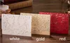 Kits de cartes d'invitation de mariage découpées au Laser horizontales en or, 100 pièces, avec faveurs de flore creuses, papier cartonné perlé personnalisable
