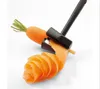 Kök Gadgets Frukt Grönsaker Rostfritt Stål Kniv Peeler Slicer Easy Peel Tool Flower Spiral Hjia690