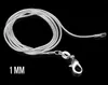 50st/Lot 925 Sterling Silver Chains Halsband 1mm Snake Chain DIY Necklace 16inch/18inch/20inch/22inch/24 tum 10st smycken