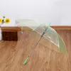 50PCS 도매 맑은 Rainny 투명 멀티 컬러 우산 취소 PVC 우산 긴 손잡이 방우 우산 무료 배송 ZA0882