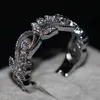 Vecalon Marke Blumendesign Frauen Schmuck Ring Topas Cz Diamant 925 Sterling Silber, Verlobung, Hochzeit Band Ring für Frauen Geschenk