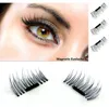 100% Ręcznie Magnes Rzęsy Krzyż Grube Fałszywe Eye Lashes Fake Eyelashes Magnetyczny Oko Laszy 3D Mink 1 Pair = 4szt