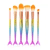 2016 Sirène Maquillage Pinceaux Ensembles 3D Coloré Professionnel Maquillage Pinceaux Fondation Blush Cosmétique Brosse Ensemble Kit Outil 1 set = 6 pcs