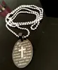 20pcs English Serenity Prayer Bible Cross Stainless Steel pendant Necklaces W/Chains Wholesale Men's Fashion Jesus Religious Jewelry Lots