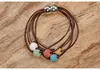 Multilayers Colorized Lava Stone Beads Armband Parfum Essentiële Olie Diffuser Charms Verstelbare Armband Accessoires Sieraden Dames