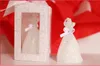 New White Bridal Wedding Dress Shape Candle Bougie Wedding Party Decor Candle