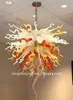 Modern Indoor Home LED Light Source High Quality Contemporary European Style Hand Blown Glass Shade Lustre Crystal Chandelier