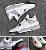 White cement 4 basketball shoes High Quality 4 OG GREY Black White Red Men sz 41 47 With Box
