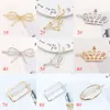 2017 Ny Promotion Trendy Vintage Circle Lip Moon Triangle Hair Pin Clip Hairpin Pretty Womes Girls Metal Smycken Tillbehör