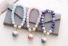 Korea Glass Crystal Powder Crystal Bracelet Colorful Lucky Cat Female Bracelet