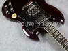 최고 커스텀 Thunderstruck AC DC Angus Young Signature SG Aged Cherry Wine Red Mahogany Body Electric Guitar Lightning Bolt Inl5992133
