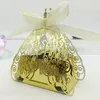 100pcs Laser Cut Hollow Peacock Candy Box Chocolates Boxes With Ribbon For Wedding Party Baby Shower Favor Gift