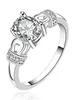 925 Sterling Silver Crystal Rings Engagement Wedding Rings Zircon High Quality New Cute Gift Korean Style