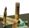 Högkvalitativ krokodil M nib Gold Metal Fountain Pen School Office Stationery Fashion Writing Ink Penns For Birthday Present1846459