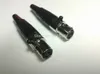 2 PCS Mini XLR Conector Fêmea de Cabo de Áudio de 3 Pinos