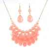 Fashion Floating Bubble Necklace Earrings Set Teardrop Bib Collar Statement Jewelry for Women For Gifts HJ110