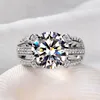 Wholesale Professional Handmade Solitaire 925 Sterling silver white sapphire Simulated Diamond CZ Wedding Women Band Ring gift size 5-11