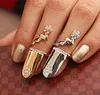 Rhinestone bloem nagel vrouwen ring zilver goud kleur vintage mode cool glanzende sieraden groothandel schattige cadeau feest