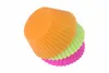 Casos rodada Silicone Muffin Cup Cake Cupcake Baking Moldes 7 centímetros reutilizáveis ​​antiaderente Muffin Cups Kitchen Gadgets Ferramentas