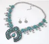 Bohemian Jewelry Sets For Women Vintage African Beads Jewelry Set Turquoise Coin Statement Necklace Earrings Set Fashion Jewelry