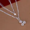 Tai Chi hang three balls necklace sterling silver plate necklace STSN199 whole fashion 925 silver Chains necklace fac271U