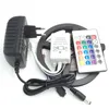 RGB LED-bandbandsljus 3528 SMD-60LED / M Flexibelt Non Vattentät DC 12V + 24 Key IR-fjärrkontakt + Strömförsörjningsadapter Stwich av DHL