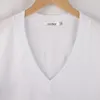 Whole-Undershirt for Men Dress Shirt Deep V Neck Fanila T Shirt for Camiseta Hombre 95% Cotton Ondergoed Sexy White S-XXXL G 2256M