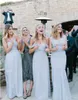 Ice Blue Bridesmaid Dresses Chiffon Country Long A Line Wedding Party Dress Vneck Long Evening Gowns Maid of Honor Custom Made6053141