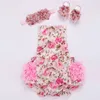 ¡¡¡GRAN VENTA!!! Mameluco de encaje de bebé floral para el conjunto del zapato de la venda del niño; ropa bebe boutique de verano infantil; ropa de bebé recién nacido 2 sets /