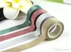 Groothandel 5m Glitter Washi Tape Papier Zelfklevende Stick op Sticky DIY Craft Decorative H210464