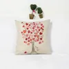 1x Vintage Composite Linen Cushion Case Heart Tree Painting Pillow Cover 42x42cm