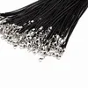 Lots en vrac entiers 100pcs lot noir pu cuir de mode Colliers de chaîne de mode accessoires 280h