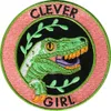 High Quality Clever Girl Dinosour Embroidery Patches Fresh Adventure Cool Fashionable Iron on Clothing Jacket Patch Free Shipping