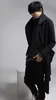 New Fashion Long Trench Coat Men Hip Hop Black Hoodie Jacket Mens Casual Wool Overcoat Hooded Manteau Homme Cappottob2u8